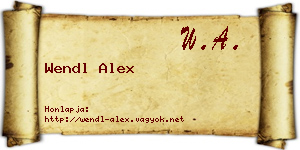 Wendl Alex névjegykártya
